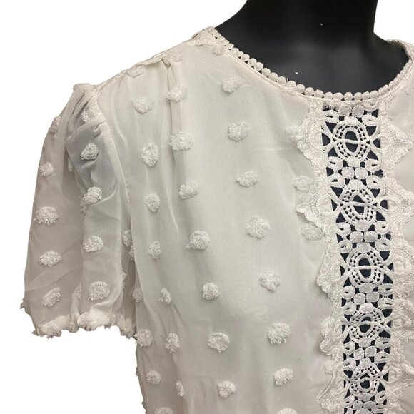 NEW Love X Design Fit and Flare Dotted Dress in Cream White Size XL - Picture 2 of 6